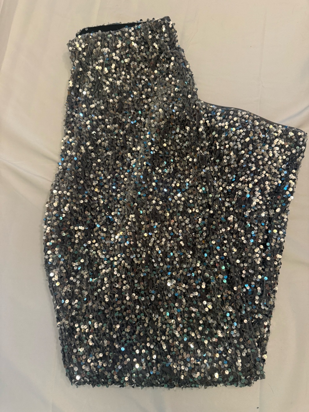 Noisy May Black & Silver Sequin Wide Leg Pants